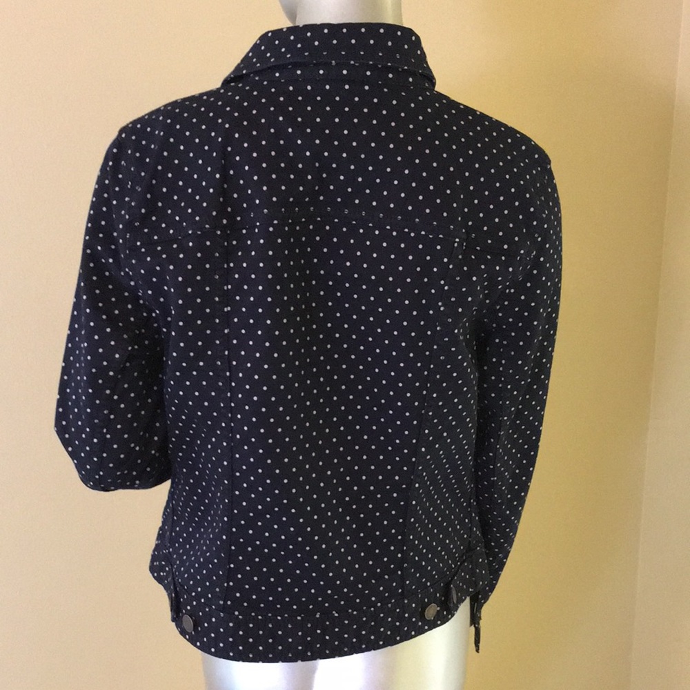 TALBOTS | THE CLASSIC DENIM JACKET-DOT PRINT - Picture 8 of 12